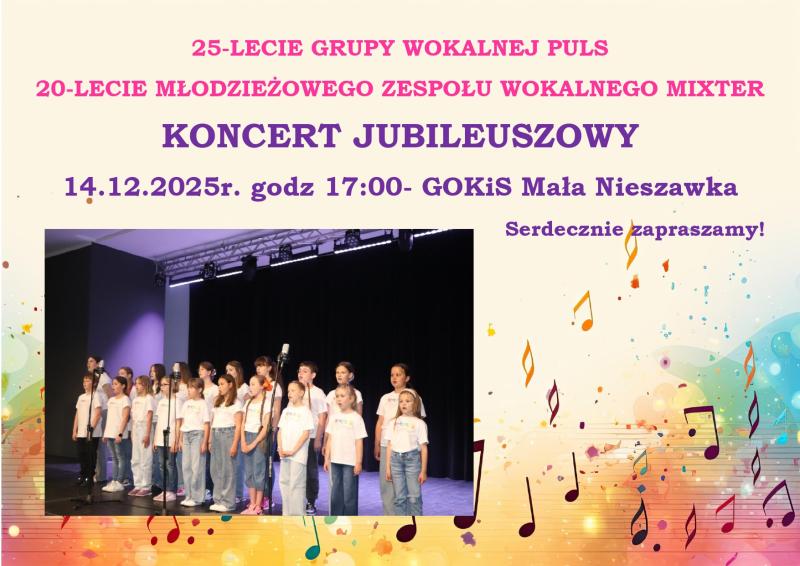 ZAPROSZENIE NA KONCERT JUBILEUSZOWY- 14.12.2025r.